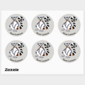 Sticker Rond Sauvez les LEMURS - Nature - Faune - Madagascar (Feuille)