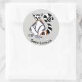 Sticker Rond Sauvez les LEMURS - Nature - Faune - Madagascar (Sac)