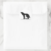 Sticker Rond Sauvez les loups (ver blanc). (Sac)