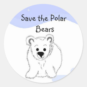 Sticker Rond Sauvez les ours polaires