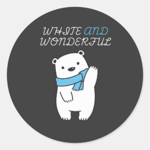 STICKER ROND SAUVEZ LES OURS POLAIRES\OURS POLAIRE MIGNON ET BL
