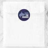 Sticker Rond Sauvez Les Requins, Sauvez Les Fins (Sac)