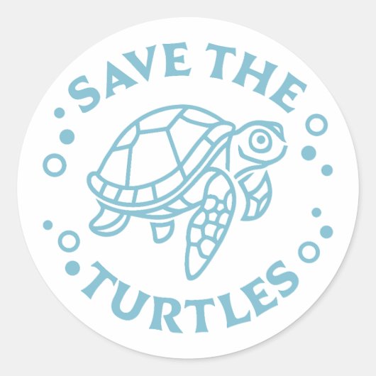 Sticker Rond Sauvez les tortues (Devant)