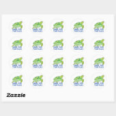 Sticker Rond Sauvez les tortues (Feuille)