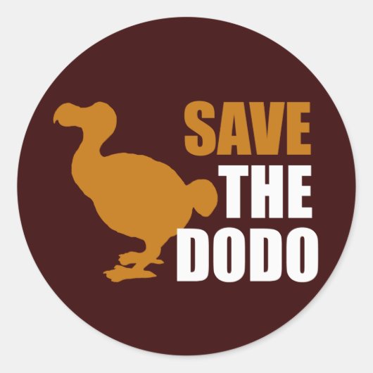 Sticker Rond Sauvez L'Oiseau De Dodo ! (Devant)