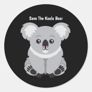Sticker Rond Sauvez l'ours de Koala