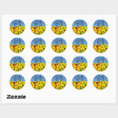 Sticker Rond Sauvez l'Ukraine ! (Feuille)
