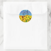 Sticker Rond Sauvez l'Ukraine ! (Sac)