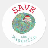 Sticker Rond Sauvez Noël Pangolins (Devant)
