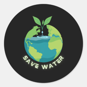 Sticker Rond Sauvez nos eaux - Jour des terres Clean Water Cons