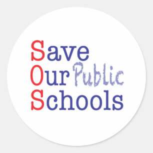 Sticker Rond Sauvez nos écoles publiques SOS