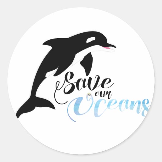 Sticker Rond Sauvez nos océans (Devant)