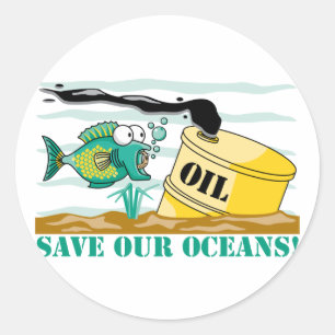 Sticker Rond Sauvez nos océans !