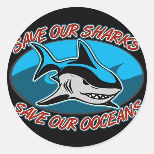 Sticker Rond Sauvez nos requins (Devant)