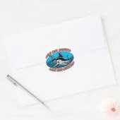 Sticker Rond Sauvez nos requins (Enveloppe)