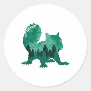Sticker Rond Sauvez notre écureuil De l'environnement de protec