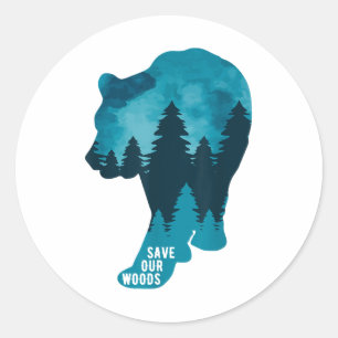 Sticker Rond Sauvez notre Woods De l'environnement Protection O