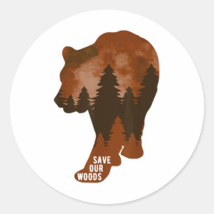 Sticker Rond Sauvez notre Woods De l'environnement Protection O