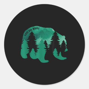 Sticker Rond Sauvez notre Woods De l'environnement Protection O