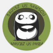 Sticker Rond Sauvez un bambou (Devant)