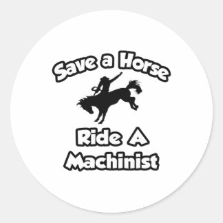 Sticker Rond Sauvez un cheval, faites un tour de machiniste