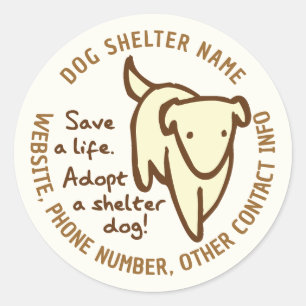 Sticker Rond Sauvez une vie Adoptez un chien de refuge Autocoll
