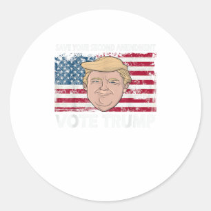 Sticker Rond Sauvez votre deuxième amendement Vote Trump