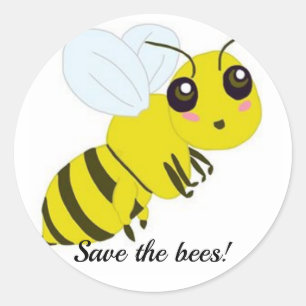 Sticker Rond Sauvons l'autocollant des abeilles