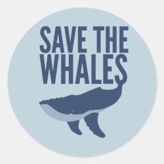 Sticker Rond Sauvons l'autocollant des baleines