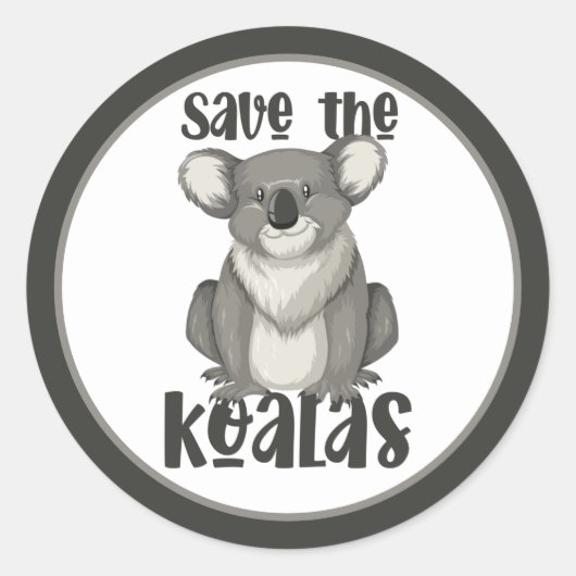 Sticker Rond Sauvons l'autocollant Koalas (Devant)