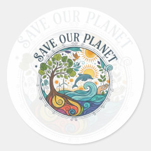 STICKER ROND SAUVONS NOTRE PLANÈTE