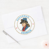 Sticker Rond Savannah Géorgie Coloniale (Enveloppe)