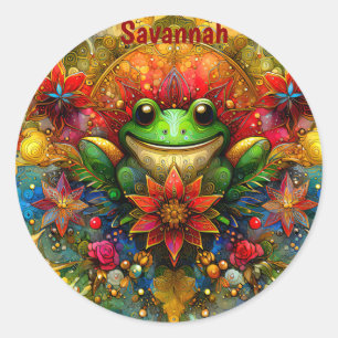 Sticker Rond SAVANNAH ~ SHINING Christmas FROG ~