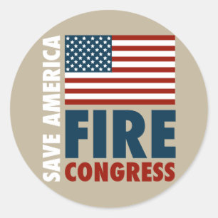 Sticker Rond Save America Fire Congress