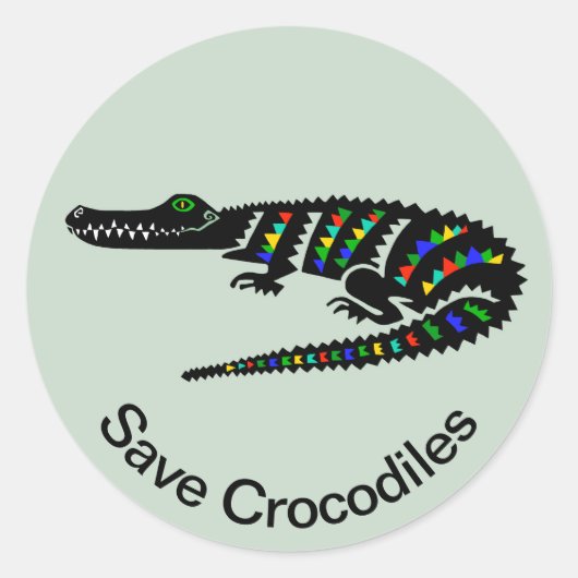 Sticker Rond Save CROCODILES Conservation - Faune - Etats-Unis (Devant)