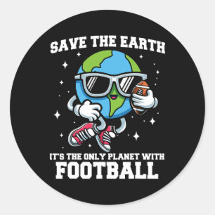 Sticker Rond Save Earth Footll Design - Sport Jour des terres a