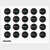 Sticker Rond Save Gaza Free Palestine noir blanc rouge vert (Feuille)