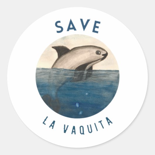 Sticker Rond Save La Vaquita (Devant)