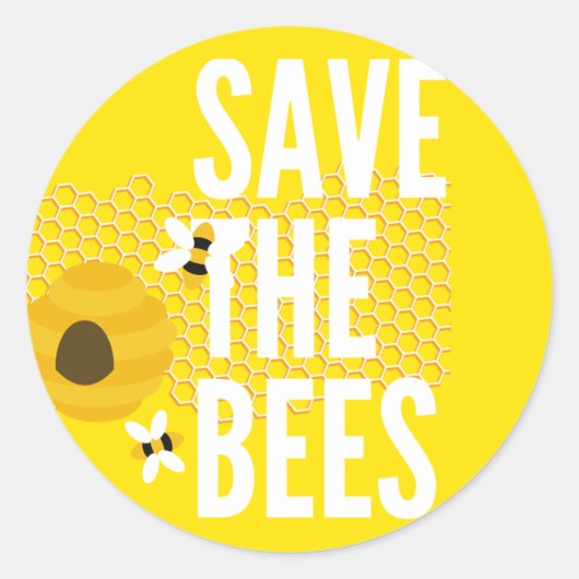 Sticker Rond SAve Les abeilles HONEYCOMB HONEYCOMB HONey POT (Devant)