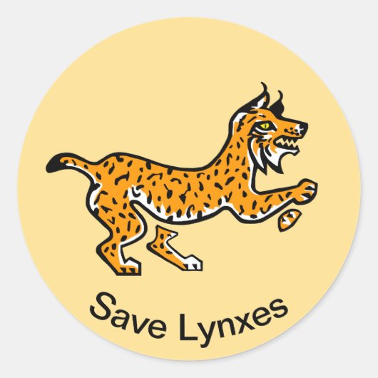 Sticker Rond Save LYNXES - Faune - Nature (Devant)