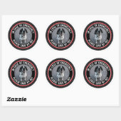 Sticker Rond SAVE MY PET Safety Alert Custom Photo Modern  (Feuille)