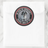 Sticker Rond SAVE MY PET Safety Alert Custom Photo Modern  (Sac)