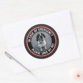 Sticker Rond SAVE MY PET Safety Alert Custom Photo Modern  (Enveloppe)