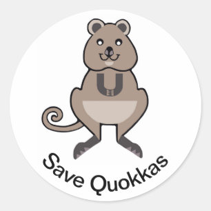 Sticker Rond Save QUOKKAS - Faune Australie - Nature