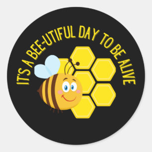 Sticker Rond Save the Bees BEE Slogan Quotes Awareness Toxits