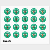 Sticker Rond Save the Bees Green (Feuille)