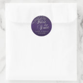 Sticker Rond Save the date | Points d'argent et pourpre | Perso (Sac)