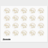 Sticker Rond Save the date | Points Gold Confetti (Feuille)