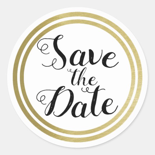 Sticker Rond "Save the date" pour mariage (Devant)