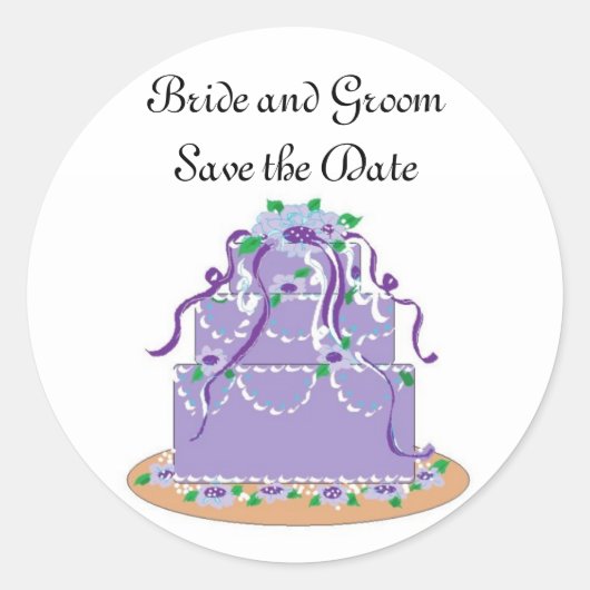 Sticker Rond "Save the date" pour mariage (Devant)